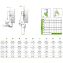 Hinge for aluminum profile, half overlay, 8mm