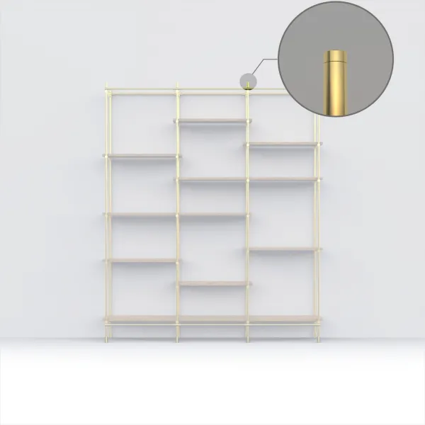 End plug for tube Ø16mm polished brass No16