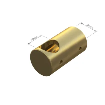 T-connector for Ø16mm tube L45mm polished brass No16