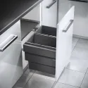 Šiukšliadėžė 2x28l pilno ištraukimo 400x424mm, pilka