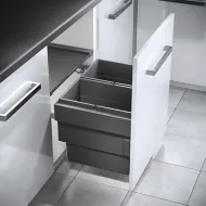 Šiukšliadėžė 2x28l pilno ištr. 400x424mm pilka HAFELE