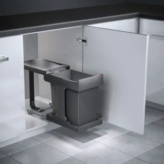 Šiukšliadėžė dalinio ištraukiama P400mm, 242x420x410mm, 20l