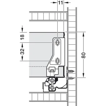 Drawer Side Runner System, Häfele Matrix Box Single (white)