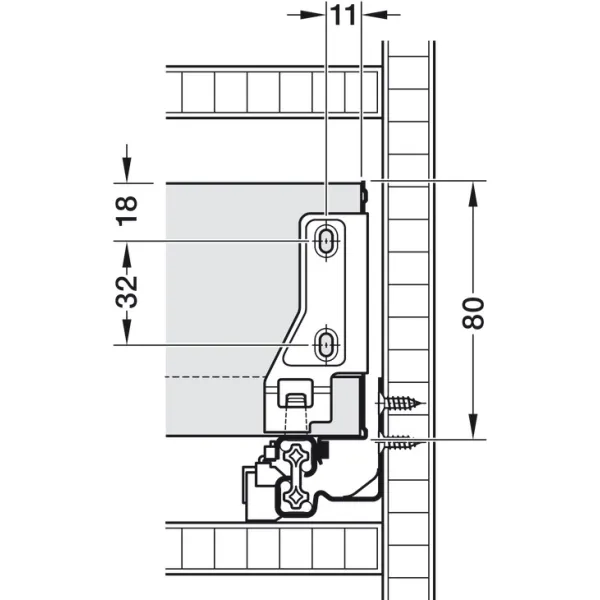 Drawer Side Runner System, Häfele Matrix Box Single (white)