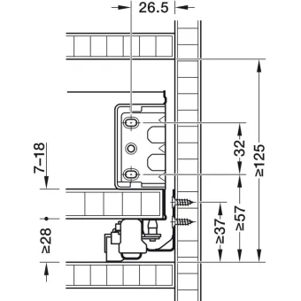 Drawer Side Runner System, Häfele Matrix Box Single (white)