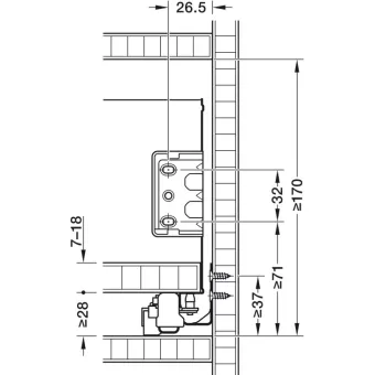 Drawer Side Runner System, Häfele Matrix Box Single (white)