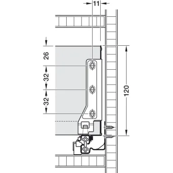 Stalčių šonai MX BOX SINGLE H120mm, L550mm, balta