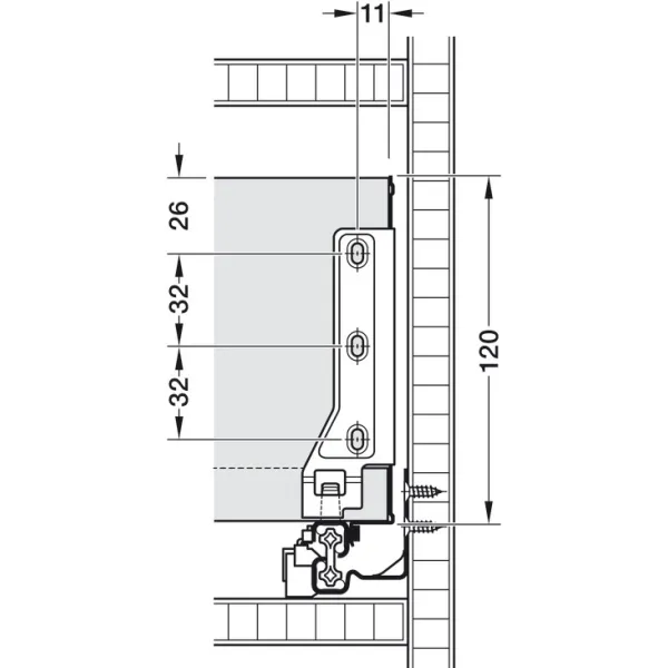Stalčių šonai MX BOX SINGLE H120mm, L550mm, balta