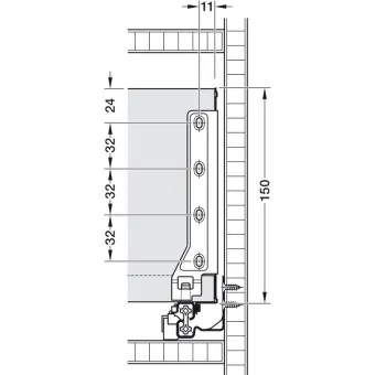 Drawer Side Runner System, Häfele Matrix Box Single (white)