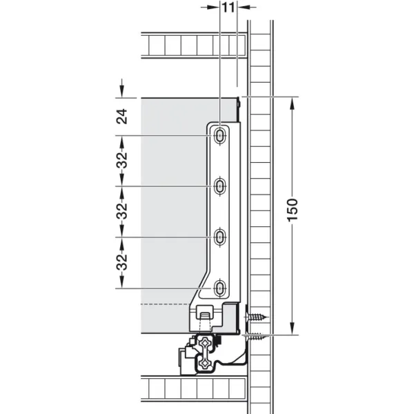 Stalč.š MX BOX SINGLE H150 L350 balta H