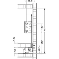 Stalč.š MX BOX SINGLE H150 L350 balta H
