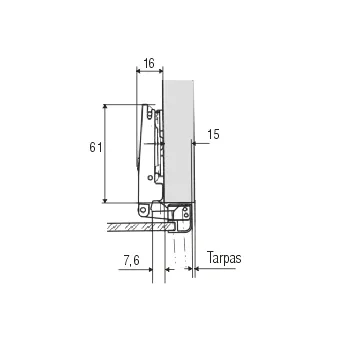 Hinge for aluminum profile, excluding full overlay, 0mm SALICE
