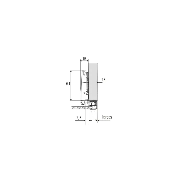 Hinge for aluminum profile, excluding full overlay, 0mm SALICE