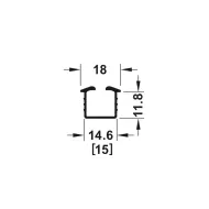 Bėgelis Slido F-Li18 50A L3500 alium. HAFELE