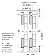 Bėgelis Slido F-Li18 50A L3500 alium. HAFELE