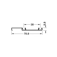 Bėgelis apatinis, dvigubas, prisukamas, Slido F-Line18 50A L2500 alium. HAFELE