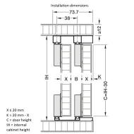 Bėgelis apatinis, dvigubas, prisukamas, Slido F-Line18 50A L3500 alium. HAFELE