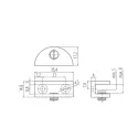 Glass shelf support, 5-8mm, chrome