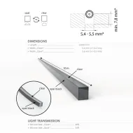 Šviesos filtras silik. FlipLens 5mm COB LED juostai 5m balta S