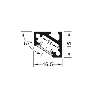 Profilis LED išorinis kampinis 5106, aliuminis, L2500mm, juoda
