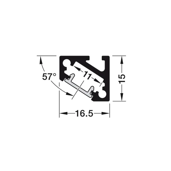 Profilis LED išorinis kampinis 5106, aliuminis, L2500mm, juoda