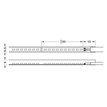 Juosta silikoninė COB LED3084 Loox5, 24V, monochromatinė, 9,6W/m, labai šilta balta šviesa 2700K, 6,5x6mm,