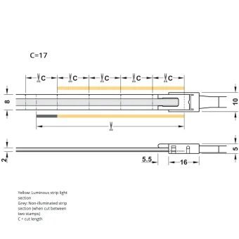 Juosta COB LED3103 Loox5, 24V, 8mm, monochromatinė, 4,8W/m, šalta balta šviesa 5000K, 5m
