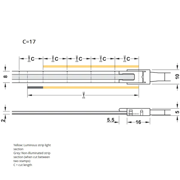 COB LED strip light LED3103 Loox5, 24V, 8mm, monochrome, 4.8W/m, super warm white 2700K, 5m