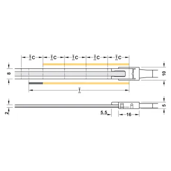 COB LED strip light LED3104 Loox5, 24V, 8mm, monochrome, 9.6W/m, super warm white 2700K, 5m