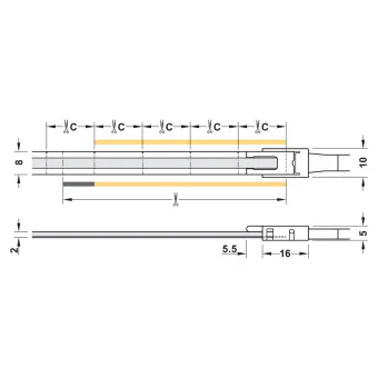 COB LED strip light LED3105 Loox5, 24V, 8mm, monochrome, 14.4W/m, super warm white 2700K, 5m
