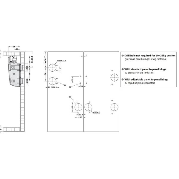 SDS Slido F-Fold61 50A med.4d su reg.lank.su dang. R+L