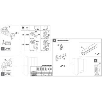 Sliding door fitting, Häfele Slido F-Fold61 50A, set