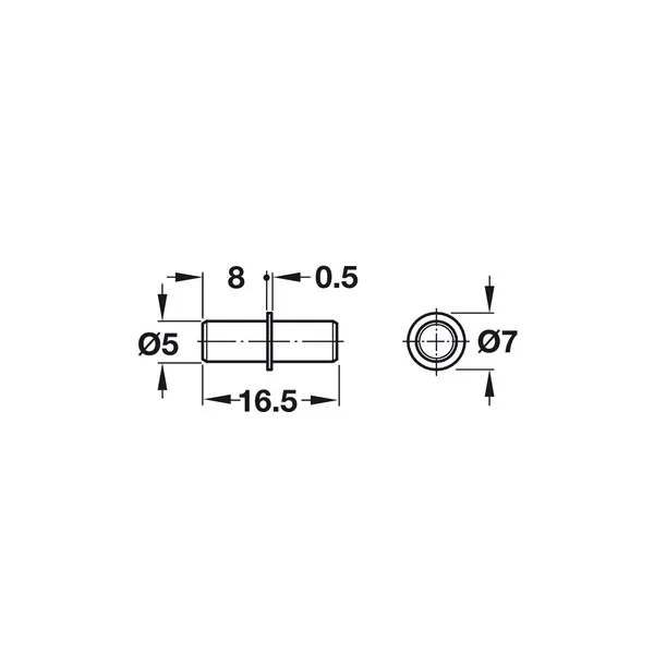 Shelf support, plug in, for drilling hole Ø5mm
