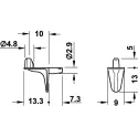 Shelf support, for inserting into drill hole Ø3mm, zinc alloy