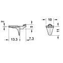 Shelf support, for inserting into drill hole Ø5mm, zinc alloy with plastic support