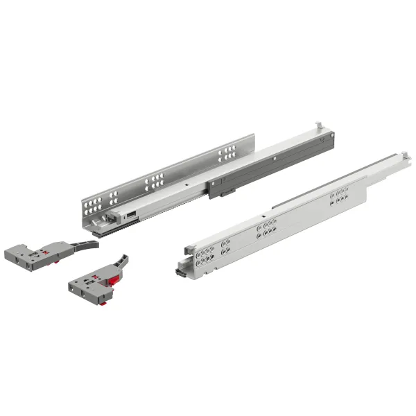 Concealed runners UMA Synchro, full extension, soft and self close, 30kg, L500mm, with clips