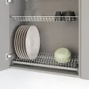 Dish rack with aluminum frame and tray W600mm white