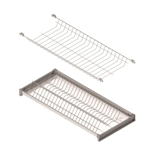 Dish rack with aluminum frame W800mm white