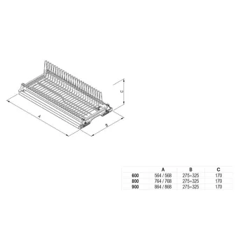 Dish rack universal W900mm chrome