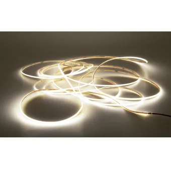 COB LED strip light 2M, 24V, 3mm, monochrome, 3.8W/m, warm white 3000K, 5m