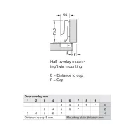 Lankstas D35 Metalla 310 Clip 110l. pusinis 48/6 nikelis HAFELE