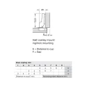 Hinge Metalla 310 Clip 110° half-overlay, without spring, 48/6, nickel