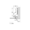 Hinge Metalla 310 Clip 110° for aluminium frame, inset, 28/6.9, nickel