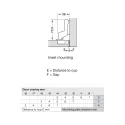 Hinge Metalla 310 Clip 110° inset, push-to-open, 48/6, nickel