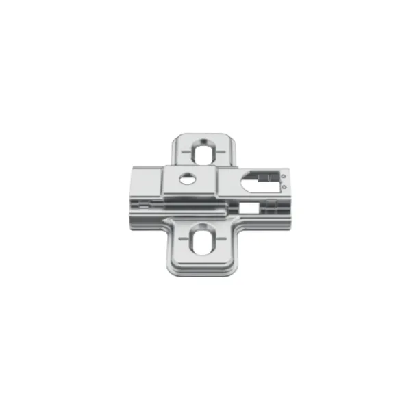 Cruciform plate Metalla 110 Clip, H0mm, for screw fixing with chipboard screws, nickel