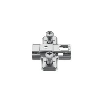 Cruciform plate Metalla 110 Clip, H2mm, with pre-mounted Euro screws, nickel