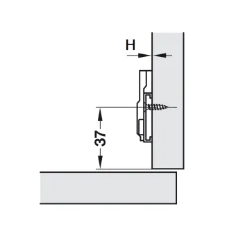 Mounting plate Metalla 310, Clip, H2mm, with eccentric, black