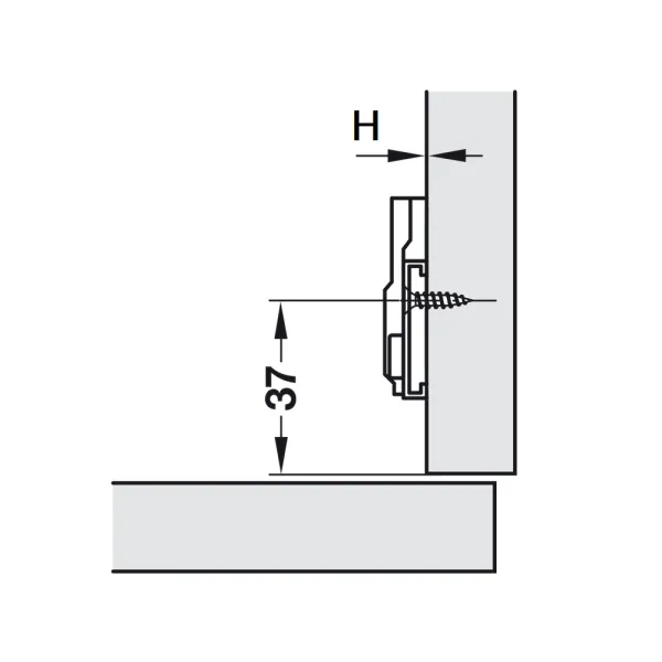 Mounting plate Metalla 310, Clip, H4mm, with eccentric, black