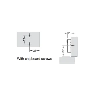Cruciform plate Metalla 50 Slide-on, H2mm, for screw fixing with chipboard screws, nickel