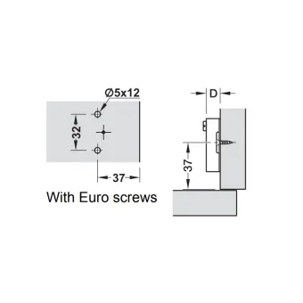 Cruciform plate Metalla 50 Slide-on, H2mm, with pre-mounted Euro screws, nickel